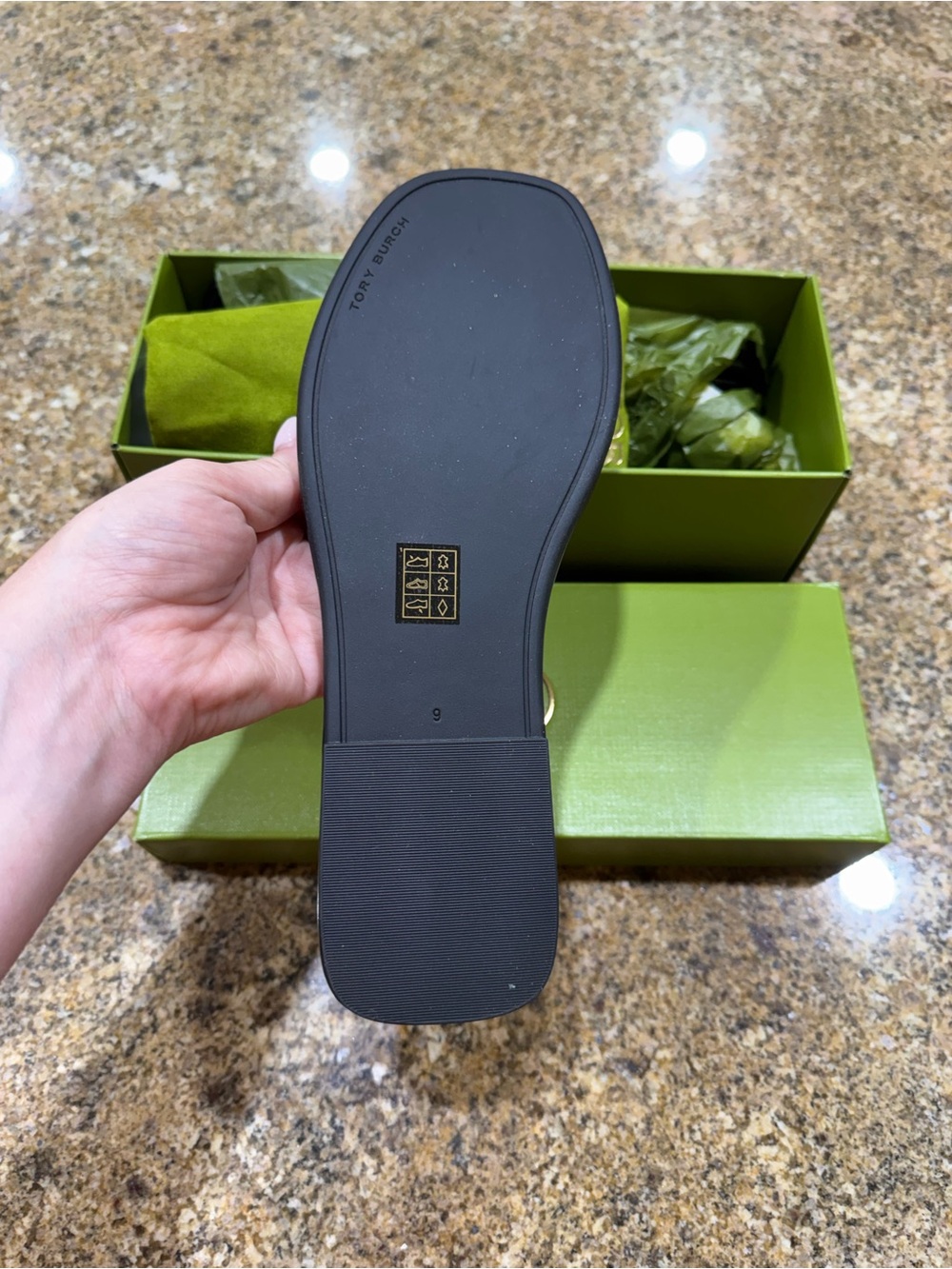 Tory Burch Black T‑Lock Slide Sandals Size 9 - Picture 5 of 11